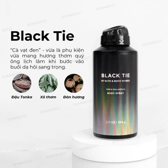 Xịt Toàn Thân Bath & Body Works Black Tie Body Spray