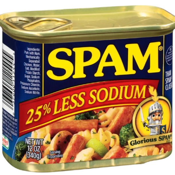 Thịt heo hộp Spam 25% less sodium 340g